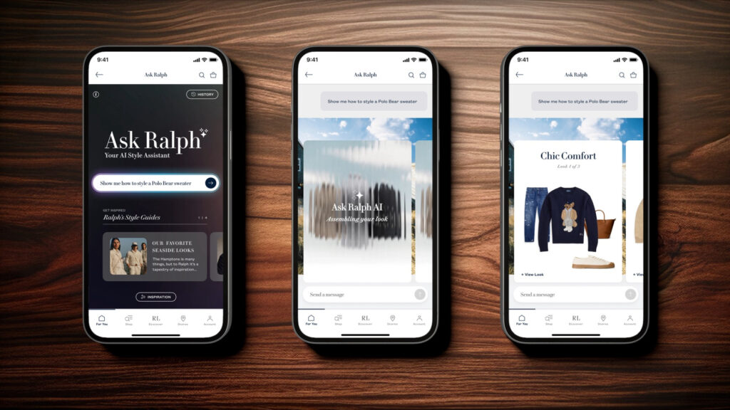 AI stylist in-app recommending outfits