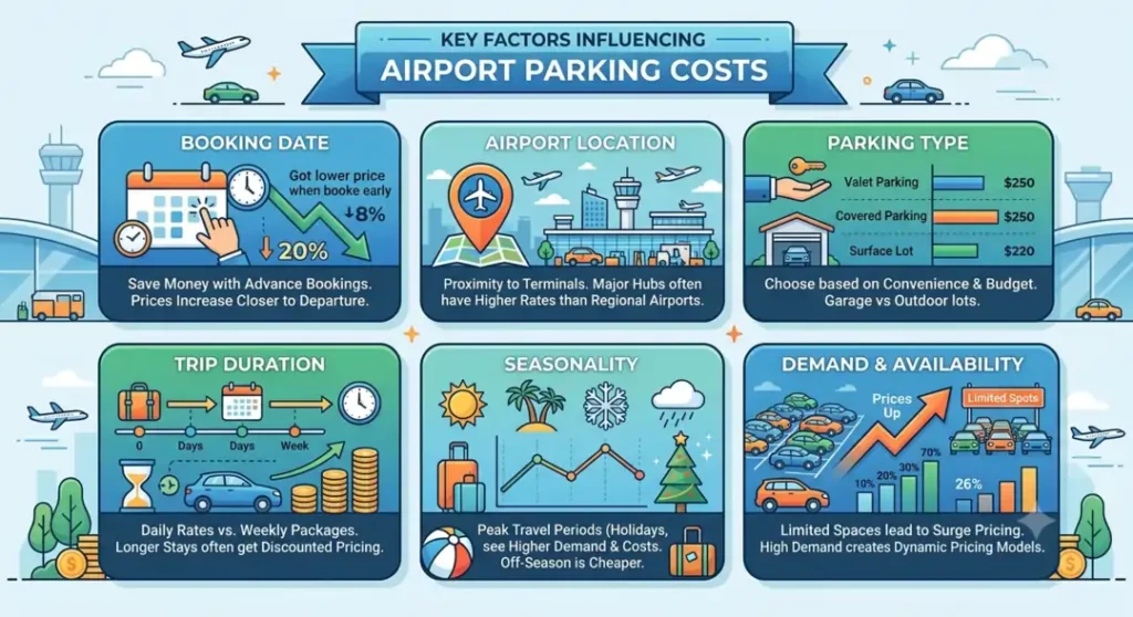Factors affecting airport parking prices